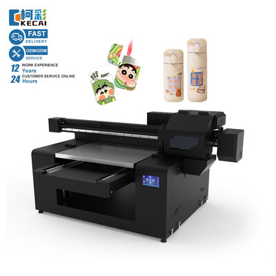 Buen precio KECAI, último diseño, impresora automática de cama plana XP600 de tamaño 5060, UV para botella de agua adecuada, caja de regalo de madera, azulejos de Metal acrílico en línea