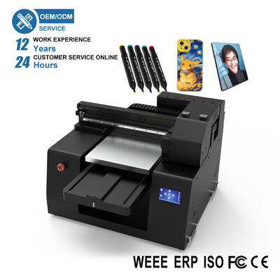 Buen precio Impresora de inyección de tinta KECAI de fábrica 3040 UV impresora plana para tarjeta A3 funda de teléfono vidrio Metal madera acrílico pequeña impresora UV en línea